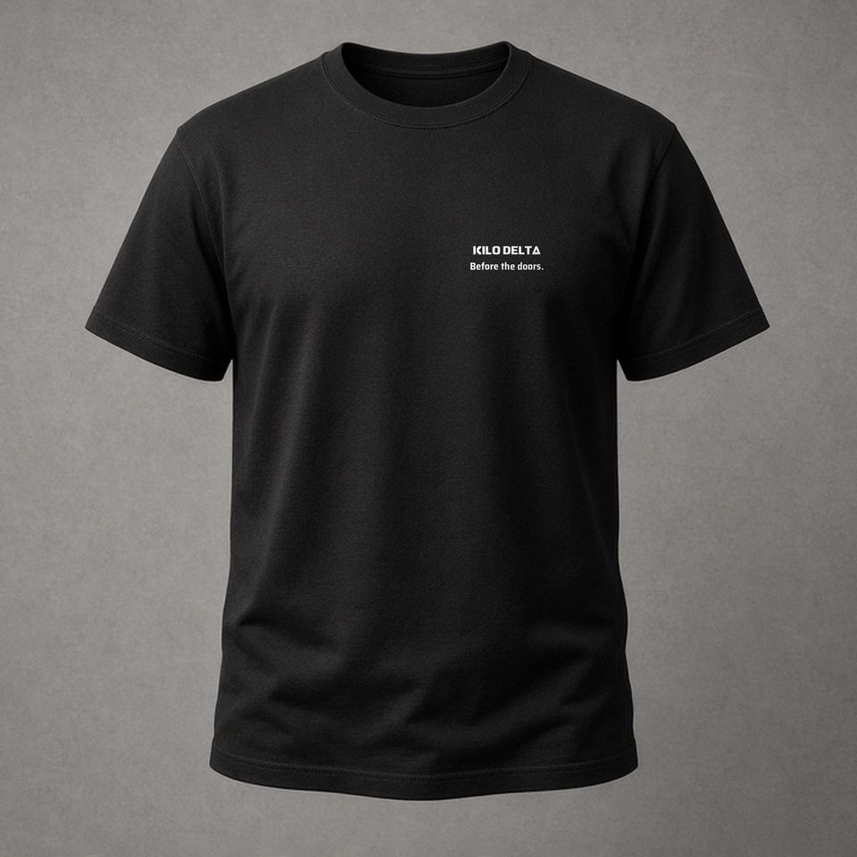 KILO DELTA · Call Time Heavy Tee · Covert: Words of Wisdom version, product visualisation
