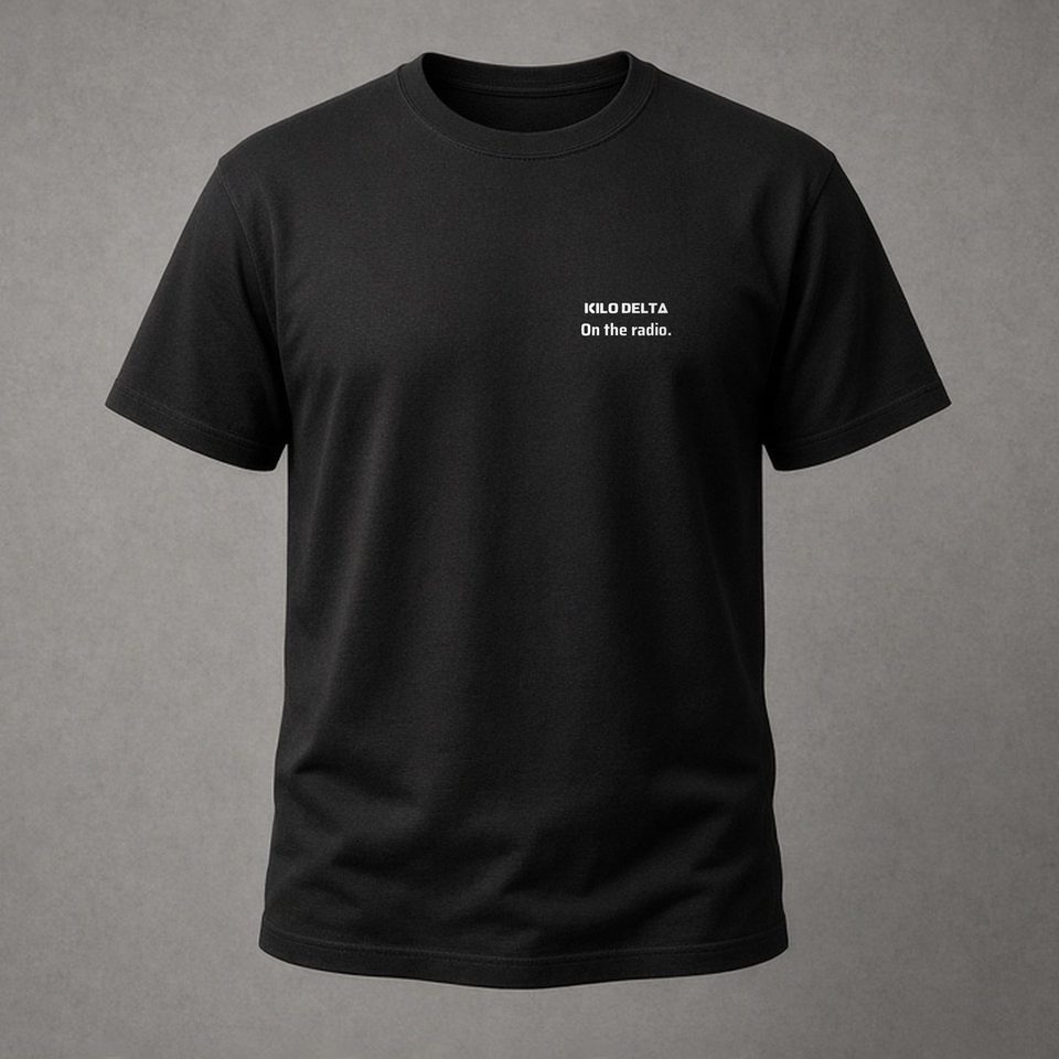 KILO DELTA · Call Time Heavy Tee · Strategic: Words of Wisdom version, product visualisation